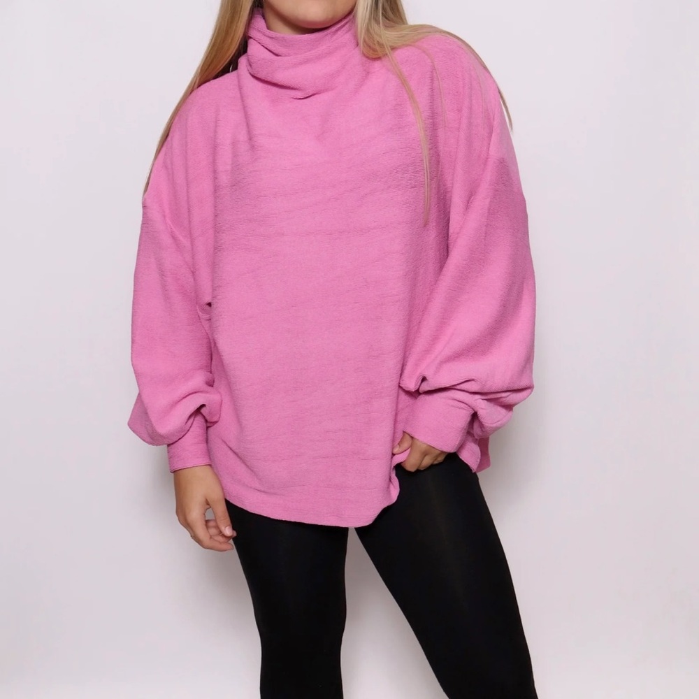 Pink mock neck sweater